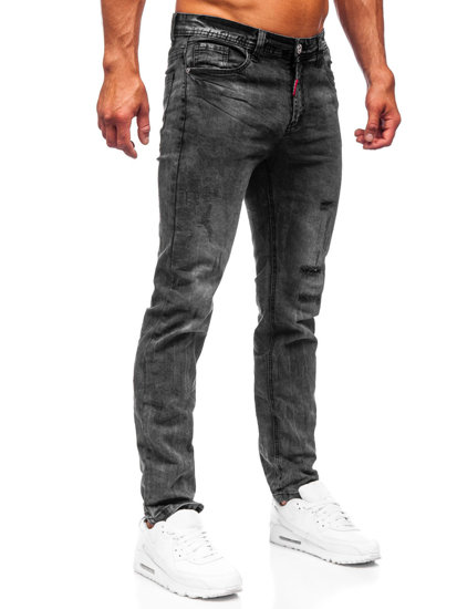 Pantalon en jean regular fit pour homme noir Bolf K10010-2