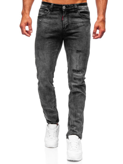 Pantalon en jean regular fit pour homme noir Bolf K10010-2