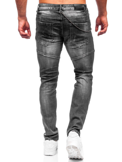 Pantalon en jean regular fit pour homme noir Bolf MP0051N