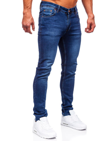 Pantalon en jean slim fit pour homme bleu foncé Bolf 6147