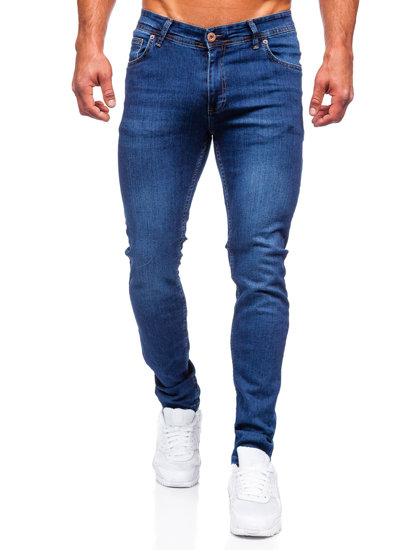 Pantalon en jean slim fit pour homme bleu foncé Bolf 6147