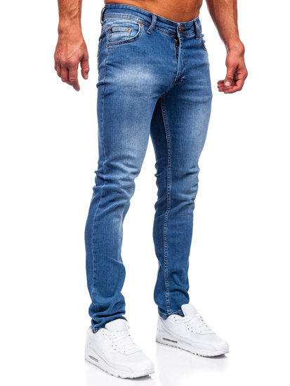 Pantalon en jean slim fit pour homme bleu foncé Bolf 6767