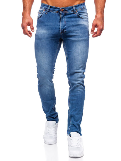 Pantalon en jean slim fit pour homme bleu foncé Bolf 6767