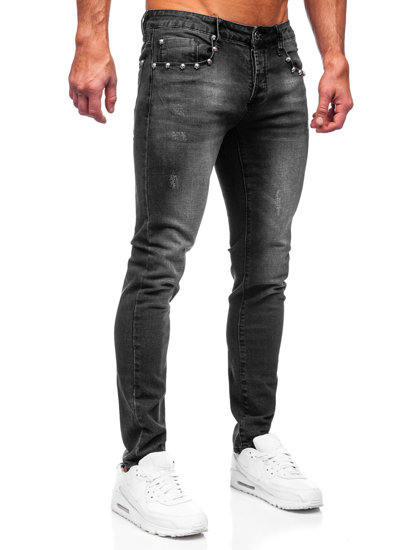 Pantalon jean slim fit pour homme noir Bolf MP0057N