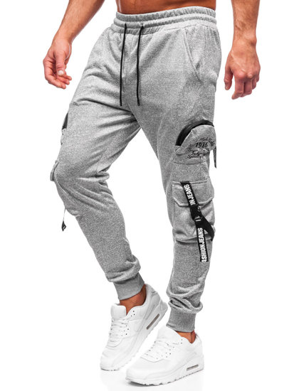 Pantalon jogger cargo de sport pour homme gris Bolf HS7172