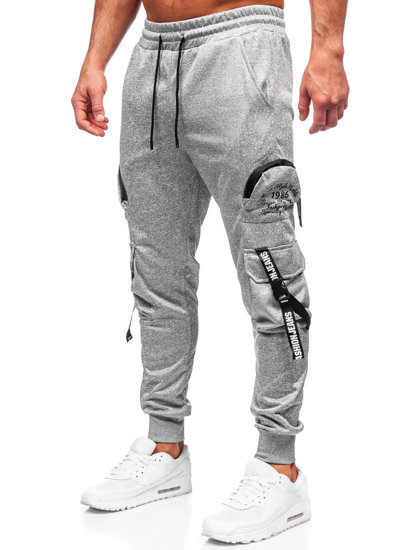 Pantalon jogger cargo de sport pour homme gris Bolf HS7172