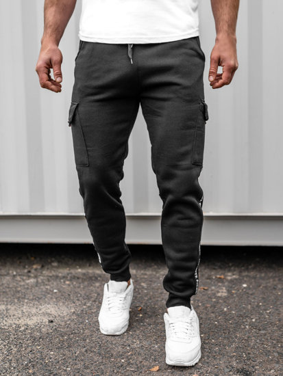 Pantalon jogger cargo de sport pour homme noir Bolf JX8715B