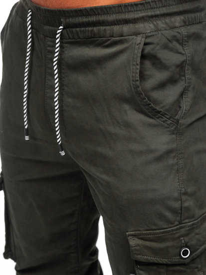 Pantalon jogger cargo en tissu pour homme kaki Bolf KA9233