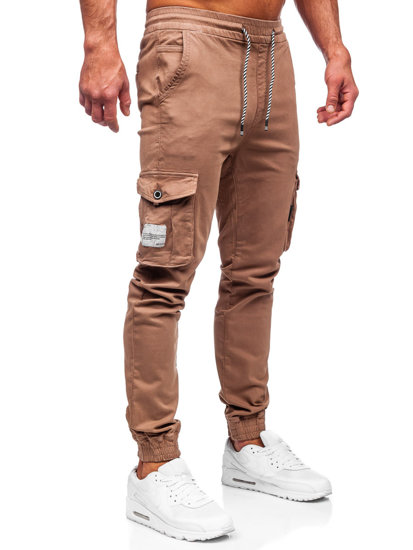 Pantalon jogger cargo en tissu pour homme marron Bolf KA9233