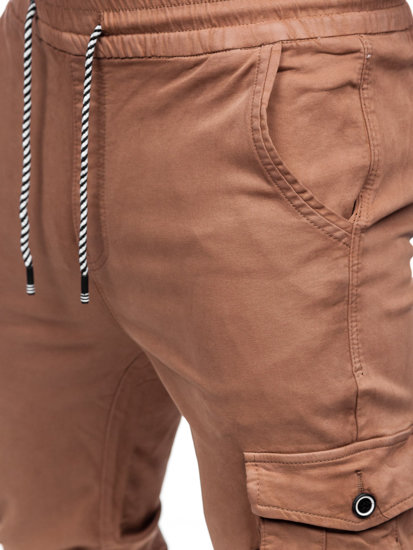 Pantalon jogger cargo en tissu pour homme marron Bolf KA9233