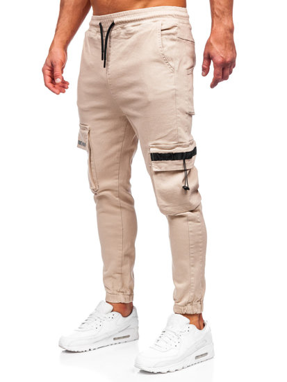 Pantalon jogger cargo pour homme beige Bolf 6685