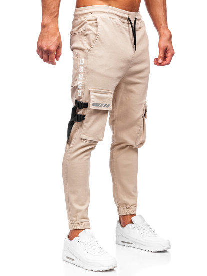 Pantalon jogger cargo pour homme beige Bolf 6685