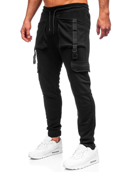 Pantalon jogger cargo pour homme noir Bolf 6584