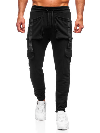 Pantalon jogger cargo pour homme noir Bolf 6584