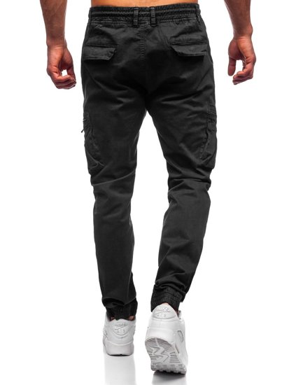 Pantalon jogger cargo pour homme noir Bolf 8983