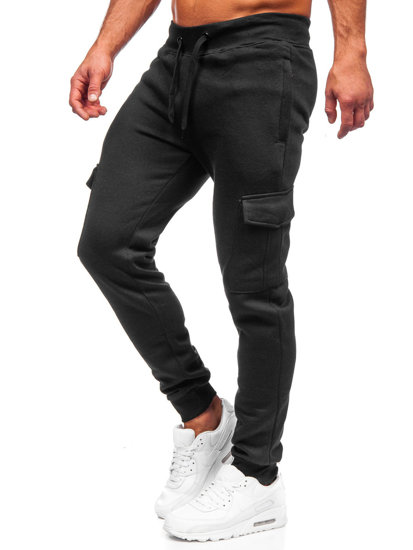 Pantalon jogger cargo pour homme noir Bolf JX326