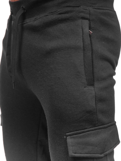 Pantalon jogger cargo pour homme noir Bolf JX326