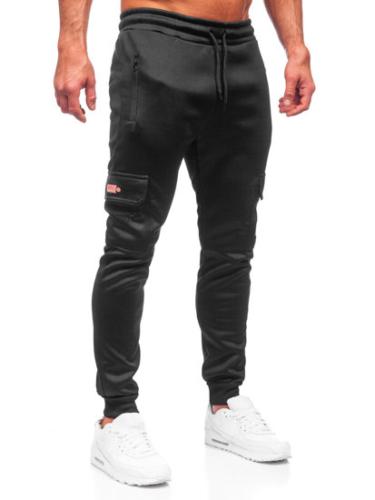 Pantalon jogger cargo rembourré pour homme noir-rouge Bolf HW2202