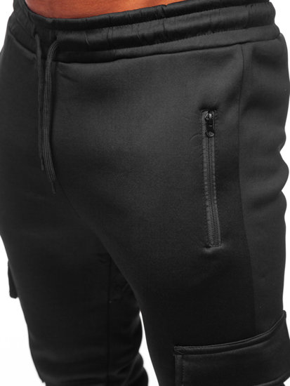 Pantalon jogger cargo rembourré pour homme noir-rouge Bolf HW2202