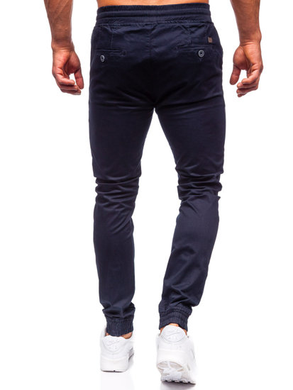 Pantalon jogger en tissu pour homme bleu foncé Bolf KA6078