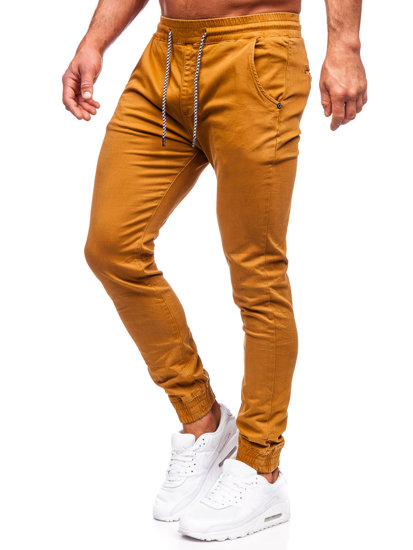 Pantalon jogger en tissu pour homme camel Bolf KA6792