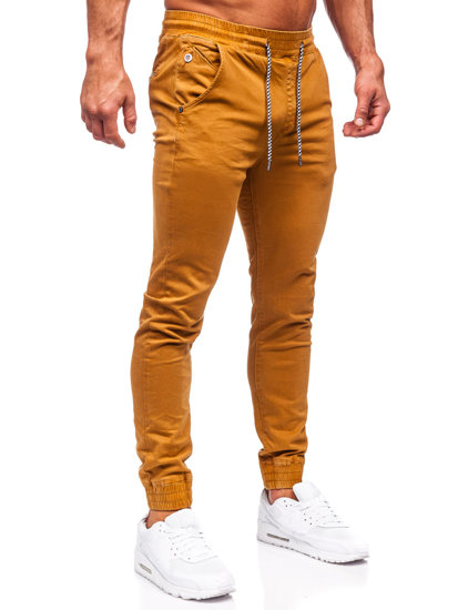 Pantalon jogger en tissu pour homme camel Bolf KA6792