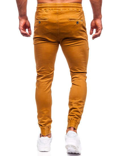 Pantalon jogger en tissu pour homme camel Bolf KA6792