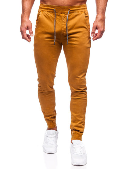 Pantalon jogger en tissu pour homme camel Bolf KA6792