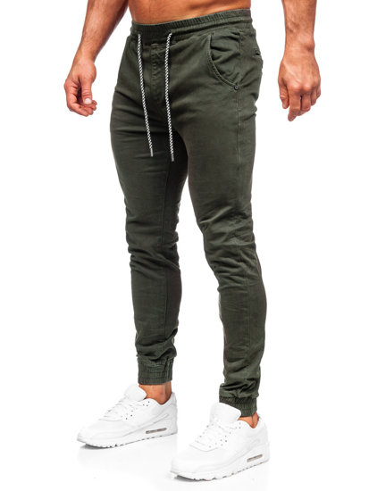 Pantalon jogger en tissu pour homme kaki Bolf KA6792