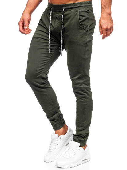 Pantalon jogger en tissu pour homme kaki Bolf KA6792