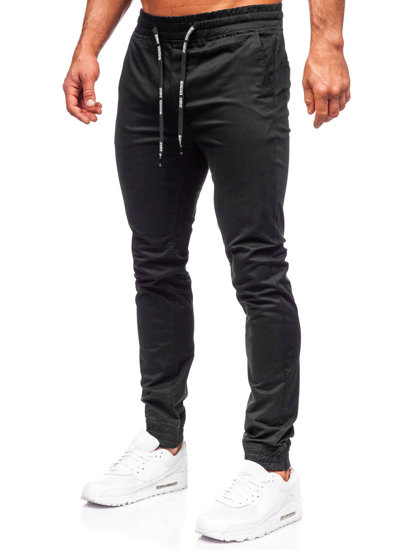 Pantalon jogger en tissu pour homme noir Bolf KA6078