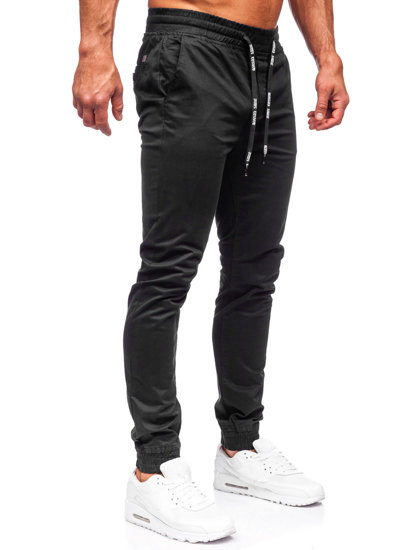 Pantalon jogger en tissu pour homme noir Bolf KA6078