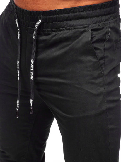 Pantalon jogger en tissu pour homme noir Bolf KA6078