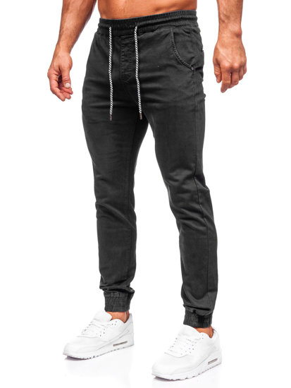 Pantalon jogger en tissu pour homme noir Bolf KA6792