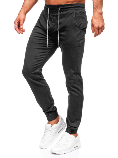 Pantalon jogger en tissu pour homme noir Bolf KA6792