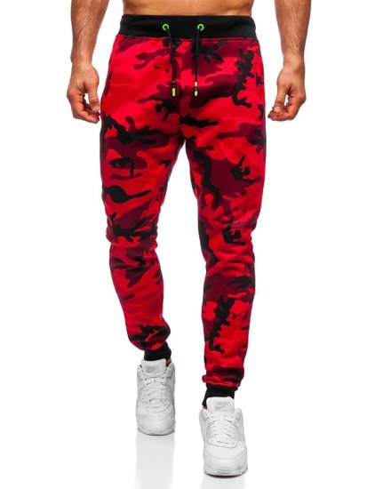 Pantalon jogger pour homme camo-rouge Bolf KZ15