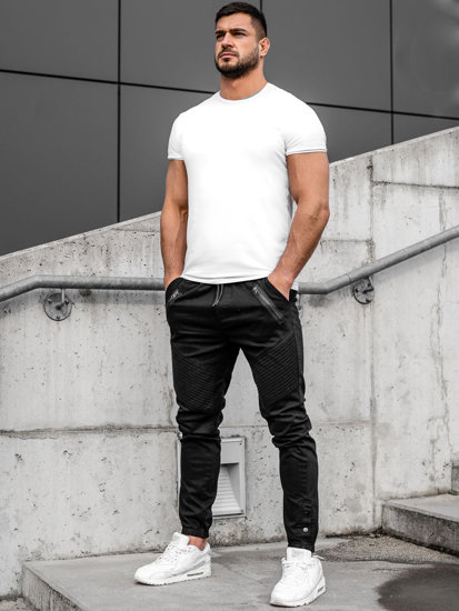 Pantalon jogger pour homme noir Bolf 952   