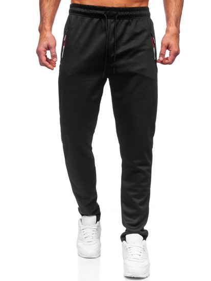 Pantalon sportif noir pour homme sans trépointes Bolf JX8106  