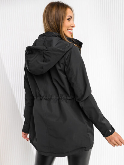 Parka de transition à capuche pour femme noire Bolf 7018