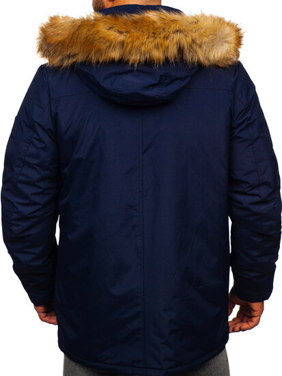 Parka d'hiver alaska pour homme bleue encre Bolf WX032D