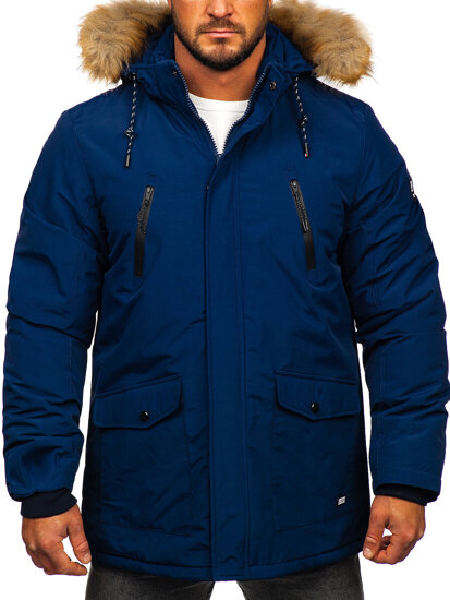 Parka d'hiver alaska pour homme bleue foncée Bolf WX032C