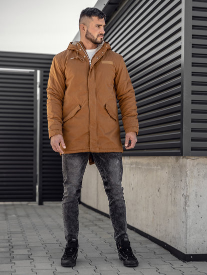 Parka d'hiver en coton pour homme camel Bolf EX838A