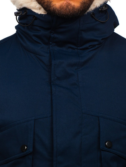 Parka d'hiver pour homme bleue foncée Bolf M115