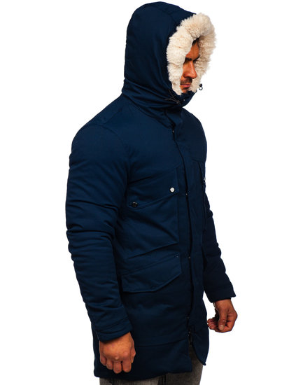 Parka d'hiver pour homme bleue foncée Bolf M115