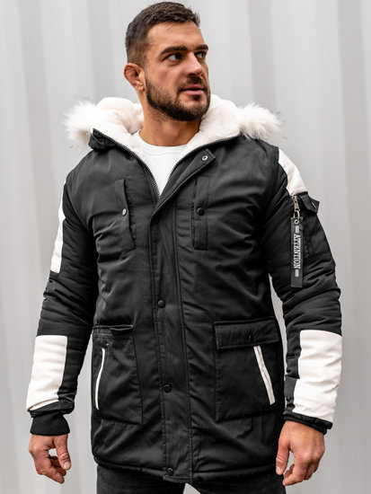 Parka d'hiver pour homme noire Bolf JP5832A