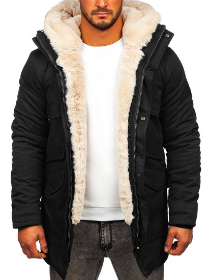 Parka d'hiver pour homme noire Bolf M115