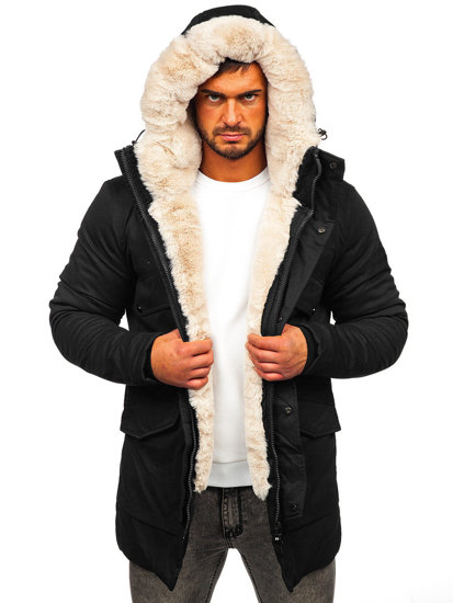 Parka d'hiver pour homme noire Bolf M115