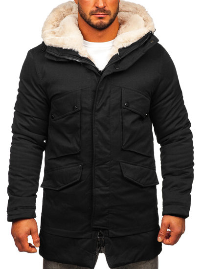 Parka d'hiver pour homme noire Bolf M115