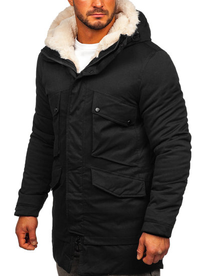 Parka d'hiver pour homme noire Bolf M115