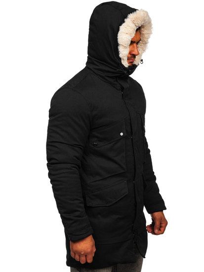 Parka d'hiver pour homme noire Bolf M115